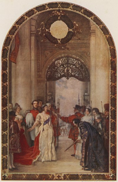 Inauguración de la Bolsa Real por la Reina Victoria, Londres, 1844 de Robert Walker Macbeth